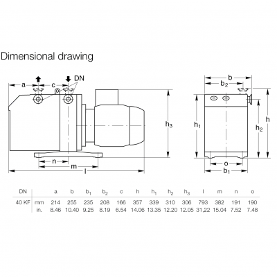leybold D65B Dimensional drawing